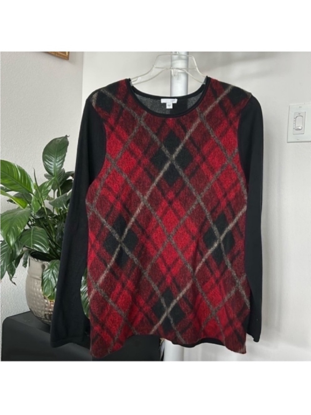 J.Jill Wool Cotton Blend Knit Sweater Sz L Lightweight crewneck Long sleeve
